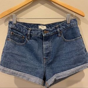 High waist denim shorts